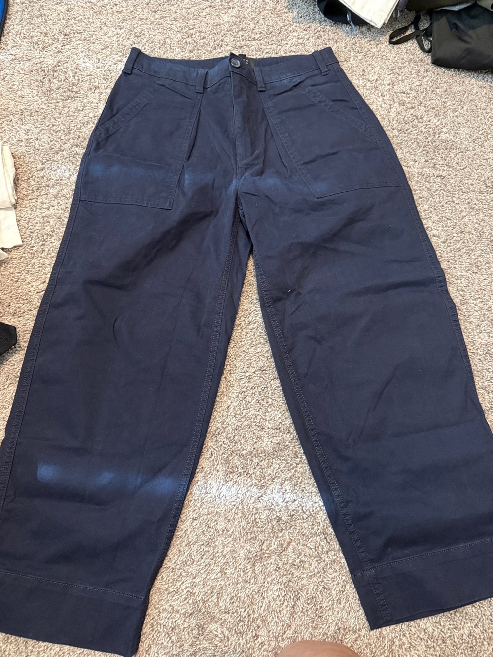Banana Republic Navy Wide-Leg Cargo Pants